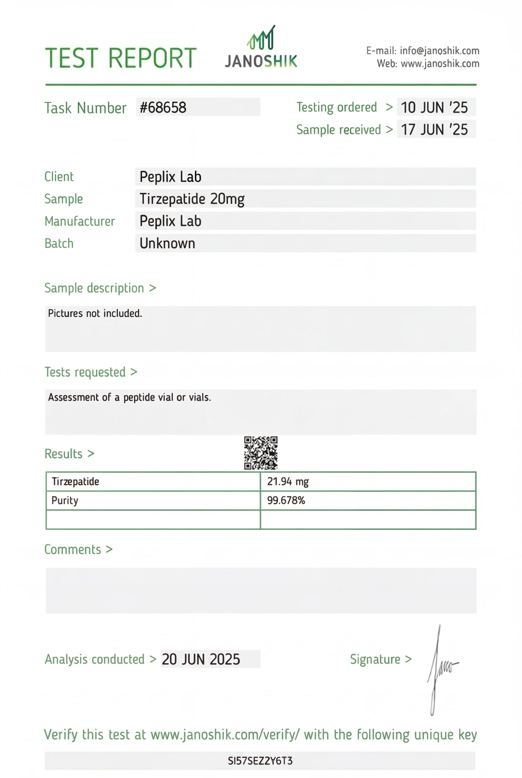 GLP2-TZ Tirzepatide COA